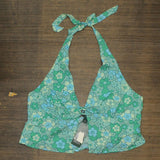 Wild Fable Women's Sleeveless Halter Fly Away Top Green Floral 2XL