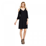Chiasso Women's Cold Shoulder Knit Dress with Rhinestone Detail Black Small