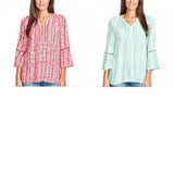 Gloria Vanderbilt Women's Nova Flutter Sleeve Blouse