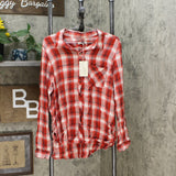 Universal Thread Women's Plaid Long Sleeve Button-Down Shirt