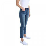 Kenneth Cole Women's Button Fly High Rise Straight Leg Comfort Jeans