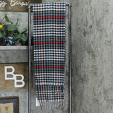 Steve Madden Modern Houndstooth Italian Muffler Scarf With Fringe