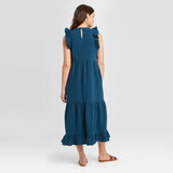 Universal Thread Women's Sleeveless Tiered Ruffle Maxi Dress