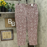 LOGO by Lori Goldstein Plus Size Stretch Twill Printed Straight Leg Pants