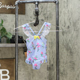 Penelope Mack Women's Toddler Girls Floral Striped One Piece Swimsuit