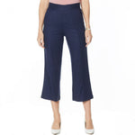 DG2 by Diane Gilman Women's Stretch Linen Blend Crop Pants