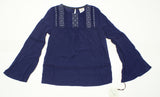 Knox Rose Women's Long Bell Sleeve Embroidered Peasant Top