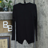 AnyBody Women's Loungewear Cozy Knit Crossover Top Black Small
