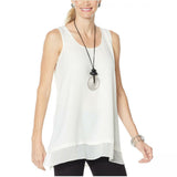 MarlaWynne WynneLayers Women's Crepe Tank Top With Chiffon Hem