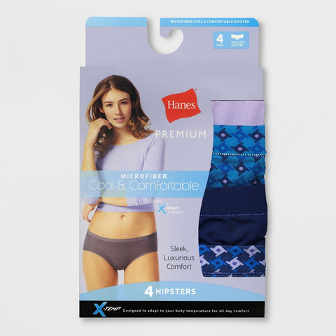 Hanes Premium Women's 3Pk Microfiber Hipster Briefs l441FA Colors