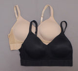 Rhonda Shear 2 Pack Molded Cup Bras With Mesh Back Detail Dark Nude/ Black 1X