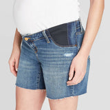 Isabel Maternity by Ingrid & Isabel Inset Panel Boyfriend Jean Shorts
