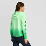 Doe Women's St. Patrick's Day Clover Dip Dye Hoodie Sweatshirt
