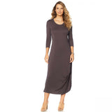 Soft & Cozy Loungewear Women's Cool Luxe Knit 3/4-Sleeve Draped Dress