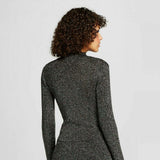 Xhilaration Women's Metallic Cutout Sweater Top Black