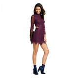 Xhilaration Women's Long Sleeve High Neck Lace Cut Out Romper