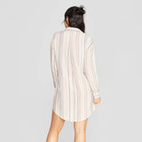 Stars Above Women's Striped Simply Cool Button-Up Sleep Shirt.