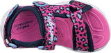 Skechers Girls' Lifestyle Lights Heart Savvy Cat Sandal Hot Pink / Blue 2