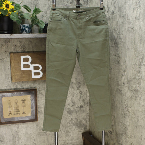 DG2 by Diane Gilman Women's Virtual Stretch Ultra Skinny Jeans Olive 10