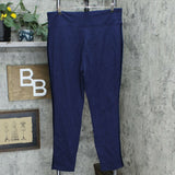 Belle by Kim Gravel Velvet Side Stripe Ponte Knit Pants Navy Plus 18W
