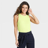 A New Day Women's Flowy Relaxed Sleevess Tank Top Lime Green Small