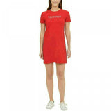 Tommy Hilfiger Women's Embroidered Logo Side Stripe T-Shirt Dress