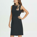 New DKNY Womens Animal Tie Neck Sheath Dress. DD9G1835-NEW 10
