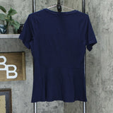 Isaac Mizrahi Live! Women's Short-Sleeve Seamed Peplum Knit Top