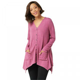 LOGO by Lori Goldstein Women's Lounge Jersey Button Front Cardigan