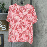 Denim & Co. Active Plus Size Printed French Terry Round Neck Knit Top