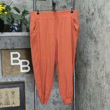 AnyBody Cozy Knit Side Ribbed Trim Jogger Pants Clay Petite Medium