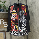 DG2 by Diane Gilman Women's Printed Charmeuse Button Up Blouse
