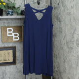 Style & Co. Plus Size Solid Crisscross-Back Dress. 100022370W Ink Blue 1X