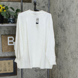 Karen Scott Plus Size All Cotton Mock Neck Cable Knit Sweater