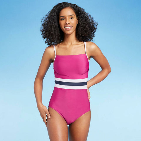 All In Motion Women's Square Neck One Piece Swimsuit