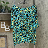 IMAN Women's Plus Size Global Chic Cape Sleeve Top With Keyhole Back