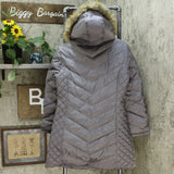 Kenneth Cole Women's Faux Fur Trim Hooded Down Puffer Coat