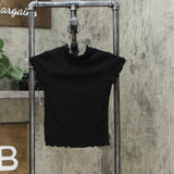 Art Class Girls' Lettuce Edge Ribbed Mock Neck T-Shirt