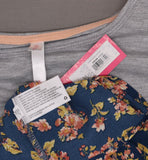 Xhilaration Women's Short Sleeve Knit to Woven Top Shirt Blouse