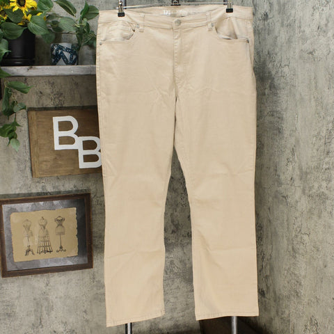 DG2 by Diane Gilman Classic Stretch Boot Cut Jeans Beige Plus 20W
