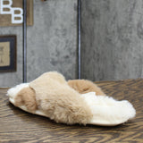 Stars Above Womens Paris Crossband Faux Fur Slippers Brown 7-8