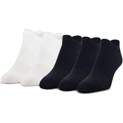 Peds 5-Pack Ultra Low No Show Tab Liner Athletic Socks Black / White