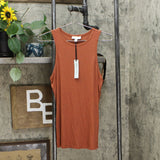 Prologue Women's Round Neck Longline Ribbed Tank Top