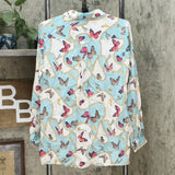 DG2 by Diane Gilman Women's All-Over Print Silk Blend Blouse
