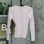 INC International Concepts Women's Metallic V-Neck Buckle Sweater