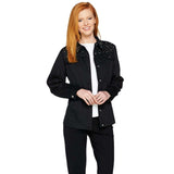Quacker Factory Stars and Sparkle Woven Button Front Jacket. A296083