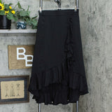 Lisa Rinna Women's Pull On Ruffled Faux Wrap Midi Skirt