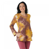 LOGO by Lori Goldstein Women's Hand Tie Dyed French Terry Sweatshirt