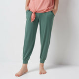 AnyBody Women's Cozy Knit Ribbed Jogger Pants Duck Green Small