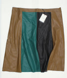 Who What Wear Women's Plus Size Paneled Faux Leather Swing Skirt Brown 26W